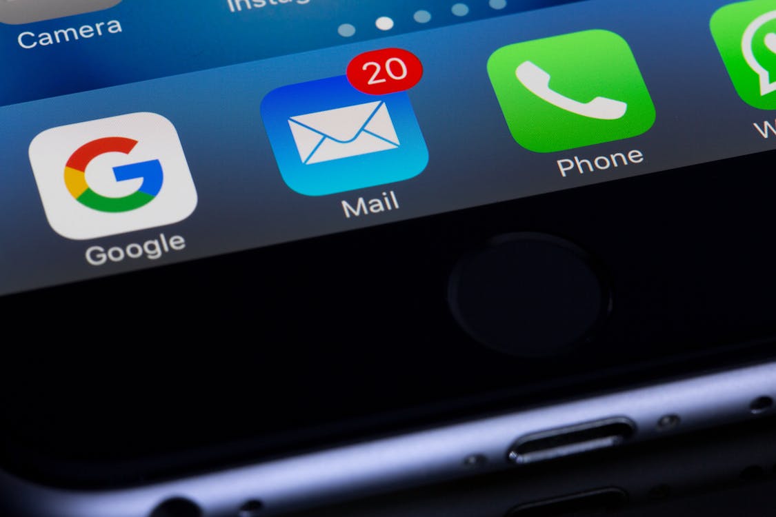 Digital device displaying an email interface on screen