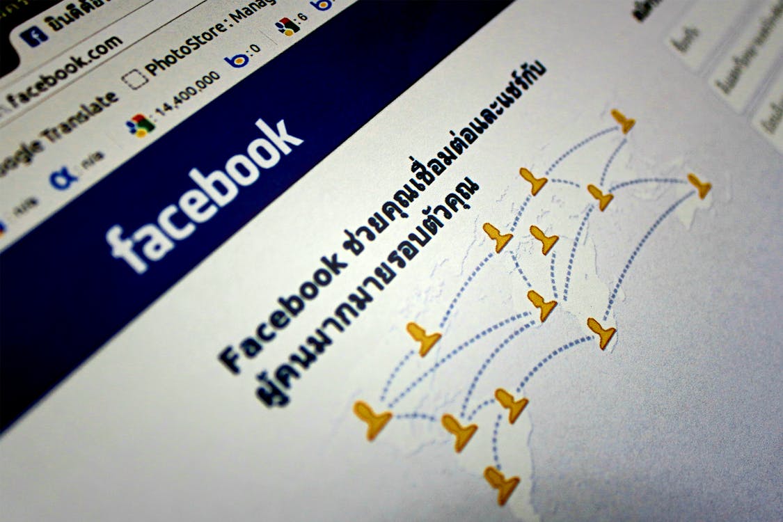 Close-up of a Facebook webpage interface in a browser window