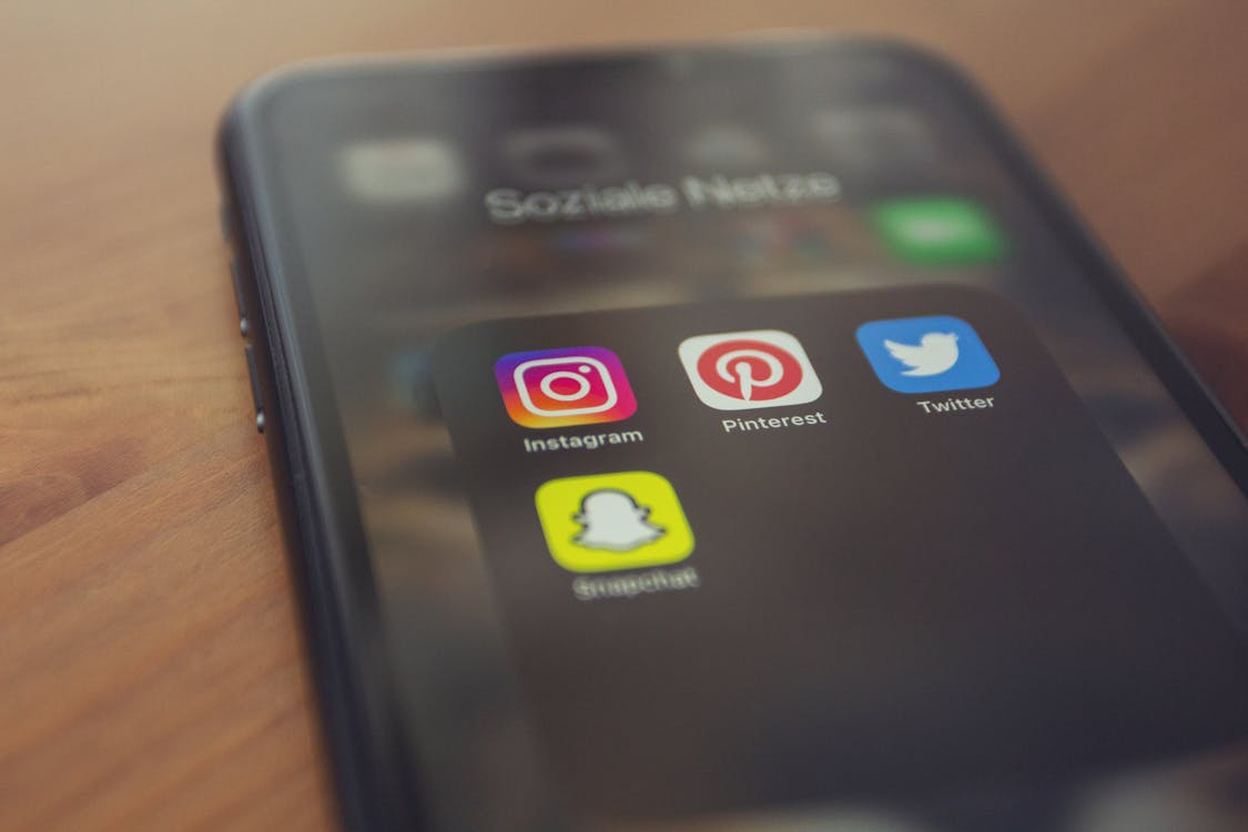 Social media analytics viewed on a smartphone