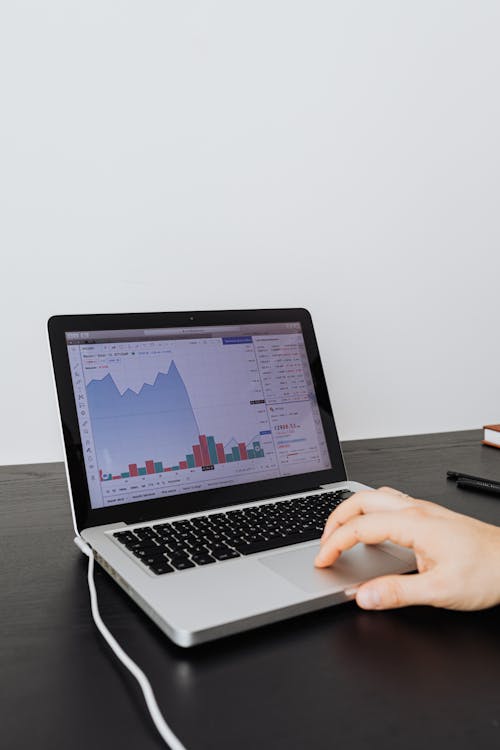 Data spreadsheet with business performance analytics